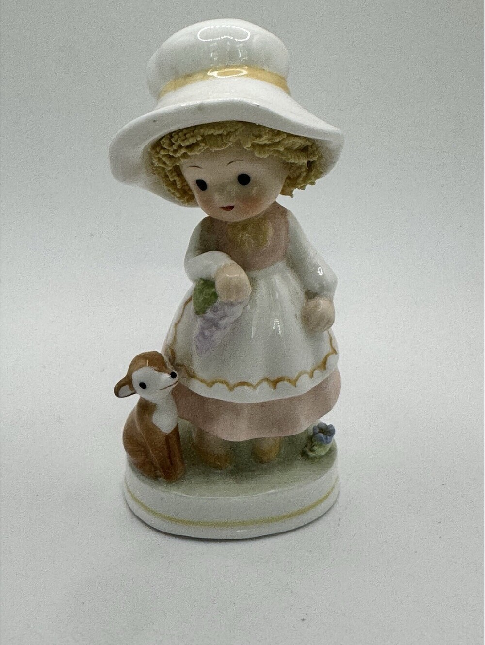 Vintage NAPCO Blonde Haired Girl with Fawn Figurine NAPCOWARE Bone China